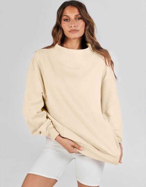Womens Oversized Sweatshirts Turtleneck Pullover Long Sleeve Hoodies Tops Fall Outfits 2023 Clothes