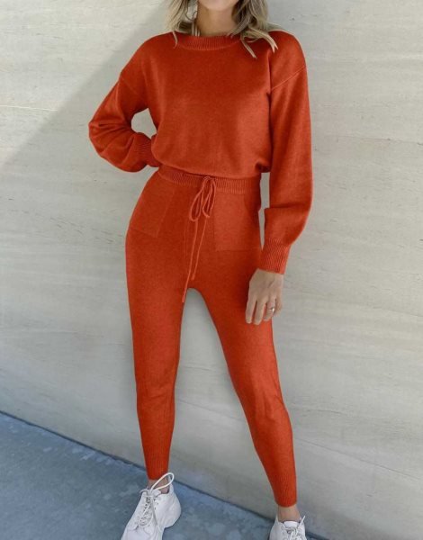 Women's Two Piece Outfits Sweater Sets Pullover and Drawstring Pants Lounge Sets