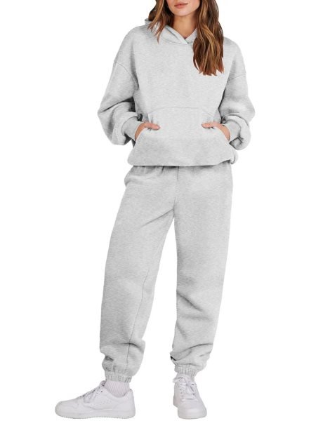 Women 2 Piece Outfits Hoodie Sweatshirt Tracksuit & Oversized Jogger Sweatpants Y2K Sweatsuit Set