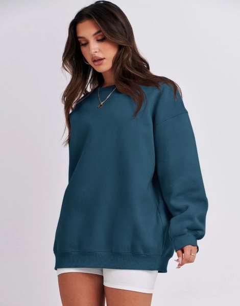 Oversized Sweatshirt for Women Fleece Long Sleeve Crewneck Casual Pullover Top Fall 2023 Trendy Clothes