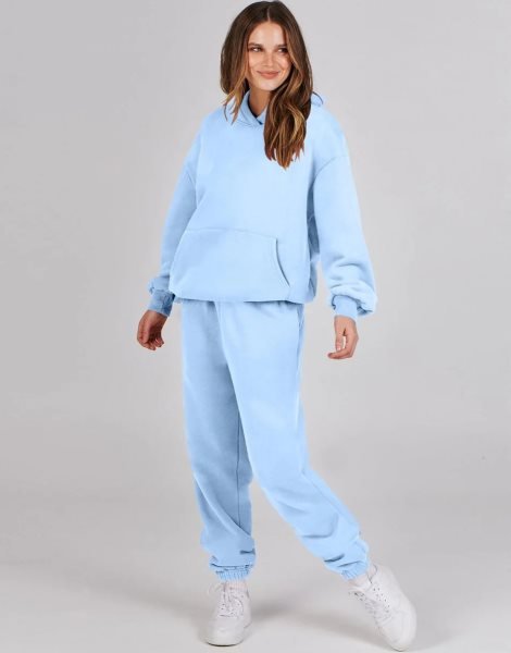 Women 2 Piece Outfits Hoodie Sweatshirt Tracksuit & Oversized Jogger Sweatpants Y2K Sweatsuit Set