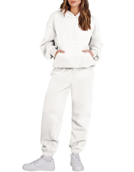Women 2 Piece Outfits Hoodie Sweatshirt Tracksuit & Oversized Jogger Sweatpants Y2K Sweatsuit Set