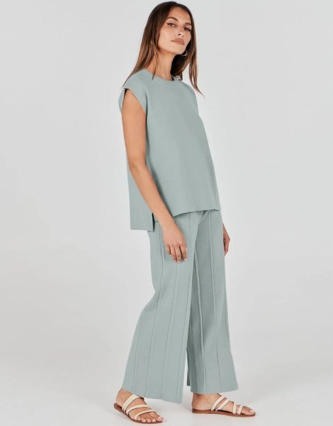 Two Piece Outfits for Women Summer Sweater Sets Knit Pullover Tops Elastic Waisted Pants Lounge Sets Tracksuit