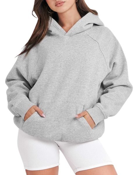 Women Hoodies Fleece Oversized Sweatshirt Drop Shoulder Long Sleeve Athletic Workout Pullover Y2K Clothes