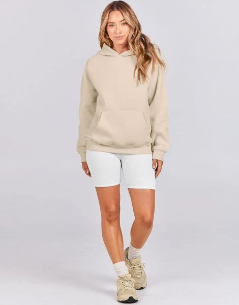 Women Hoodies Fleece Oversized Sweatshirt Drop Shoulder Long Sleeve Athletic Workout Pullover Y2K Clothes