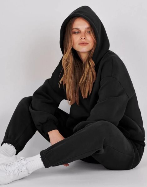 Women 2 Piece Outfits Hoodie Sweatshirt Tracksuit & Oversized Jogger Sweatpants Y2K Sweatsuit Set
