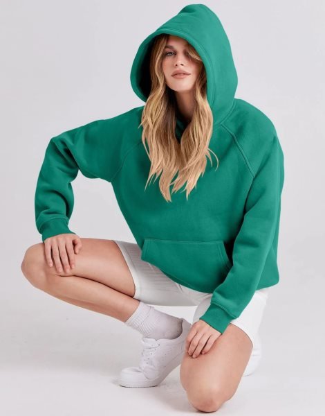 Women Hoodies Fleece Oversized Sweatshirt Drop Shoulder Long Sleeve Athletic Workout Pullover Y2K Clothes