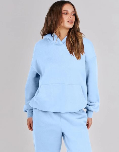 Women 2 Piece Outfits Hoodie Sweatshirt Tracksuit & Oversized Jogger Sweatpants Y2K Sweatsuit Set