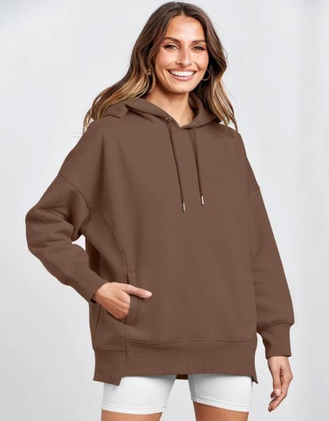 Women's Oversized Hoodies Fleece Casual Drop Shoulder Athletic Sweatshirts Long Sleeve Pullover 2023 Fall Tops