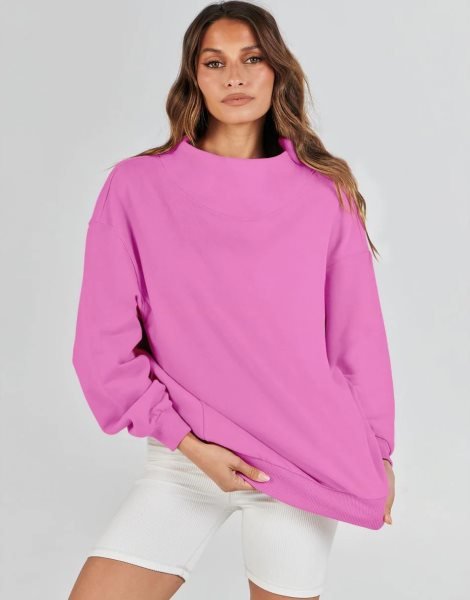 Womens Oversized Sweatshirts Turtleneck Pullover Long Sleeve Hoodies Tops Fall Outfits 2023 Clothes
