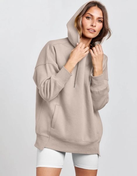 Women's Oversized Hoodies Fleece Casual Drop Shoulder Athletic Sweatshirts Long Sleeve Pullover 2023 Fall Tops