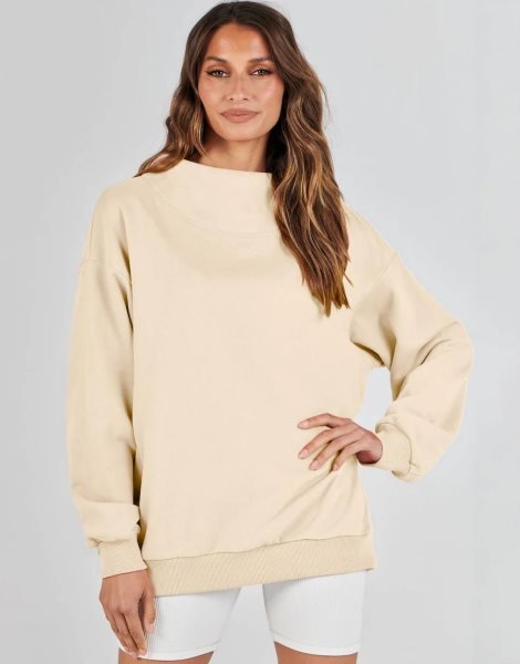 Womens Oversized Sweatshirts Turtleneck Pullover Long Sleeve Hoodies Tops Fall Outfits 2023 Clothes