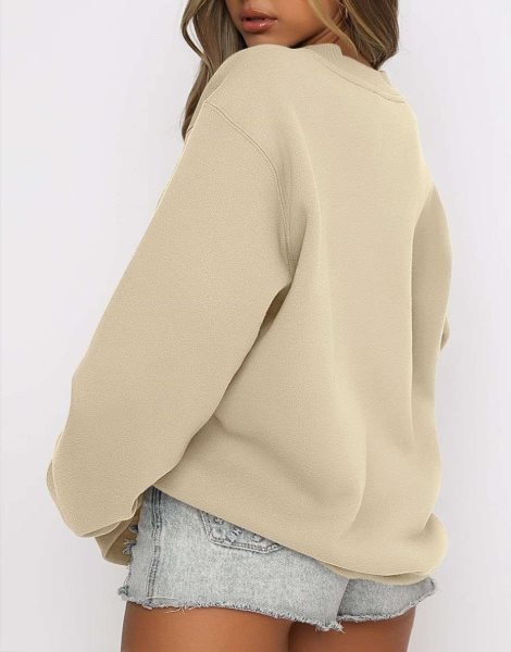 Women's Long Sleeve Sweatshirt Casual Crewneck Loose Fit Pullover Hoodie Fleece Fall Tops