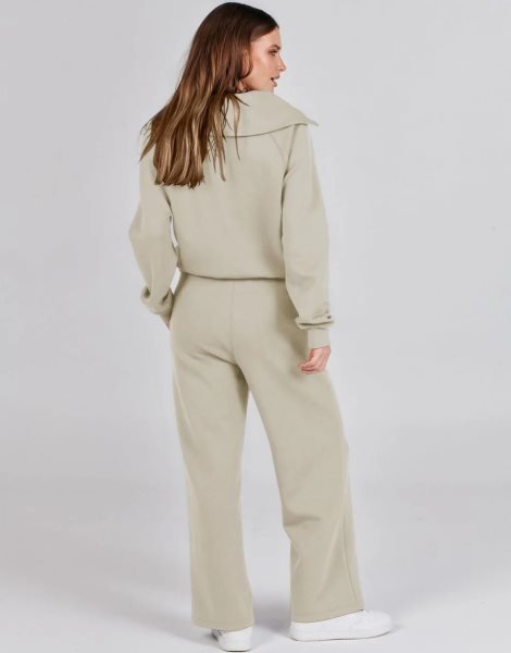 Women 2 Piece Outfits Sweatsuit Set 2023 Fall Oversized Half Zip Sweatshirt Wide Leg Sweatpant Lounge Set Tracksuit