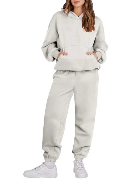 Women 2 Piece Outfits Hoodie Sweatshirt Tracksuit & Oversized Jogger Sweatpants Y2K Sweatsuit Set