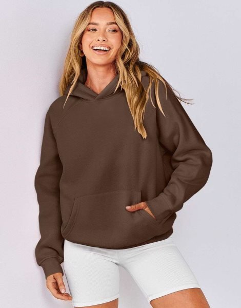 Women Hoodies Fleece Oversized Sweatshirt Drop Shoulder Long Sleeve Athletic Workout Pullover Y2K Clothes