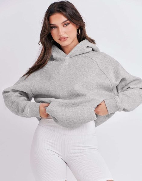 Women Hoodies Fleece Oversized Sweatshirt Drop Shoulder Long Sleeve Athletic Workout Pullover Y2K Clothes
