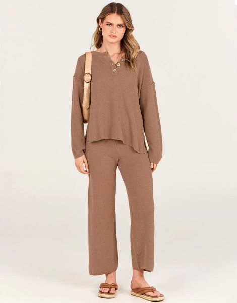 Women 2 Piece Outfits Oversized Knit Loungewear Loose Slouchy Sweater Set 2023 Fall Trendy Matching Lounge Sets