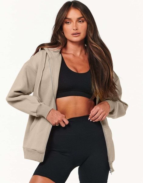 Women's Oversized Zip Up Hoodies Sweatshirts Y2K Clothes Teen Girl Fall Casual Drawstring Jackets with Pockets