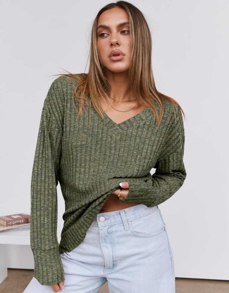 Long Sleeve Shirts for Women V Neck Casual Fall Tops Loose Fit Lightweight Sweaters Tunic Fashion 2024 Clothes