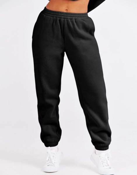 Women's Two Piece Outfits Long Sleeve Crewneck Sweatsuit with Jogger Pants Lounge Sets with Pockets
