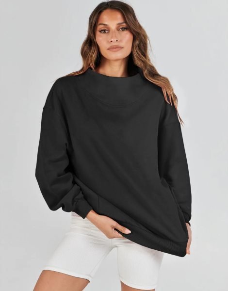 Womens Oversized Sweatshirts Turtleneck Pullover Long Sleeve Hoodies Tops Fall Outfits 2023 Clothes