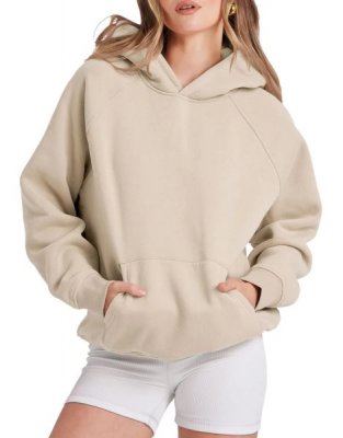 Women Hoodies Fleece Oversized Sweatshirt Drop Shoulder Long Sleeve Athletic Workout Pullover Y2K Clothes