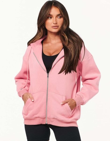 Women's Oversized Zip Up Hoodies Sweatshirts Y2K Clothes Teen Girl Fall Casual Drawstring Jackets with Pockets