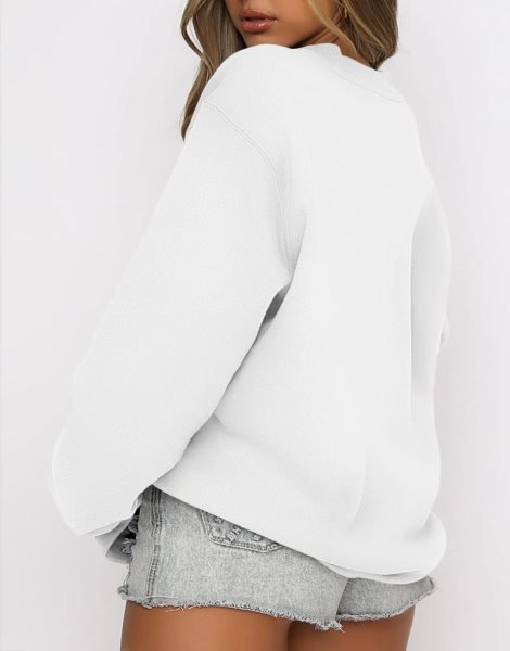 Women's Long Sleeve Sweatshirt Casual Crewneck Loose Fit Pullover Hoodie Fleece Fall Tops
