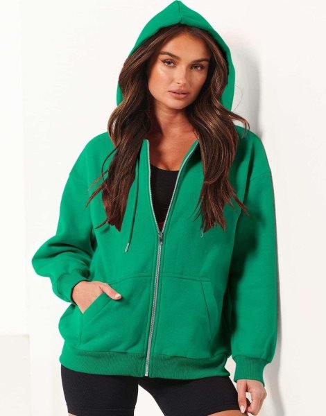 Women's Oversized Zip Up Hoodies Sweatshirts Y2K Clothes Teen Girl Fall Casual Drawstring Jackets with Pockets