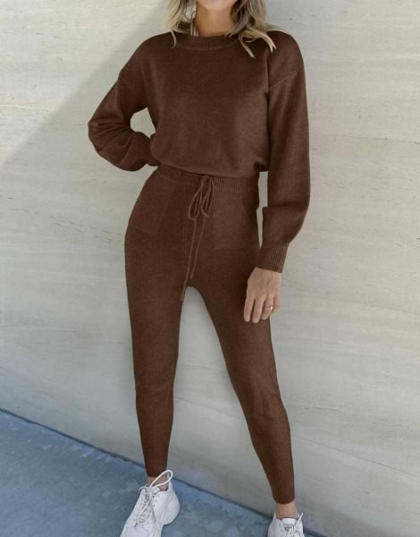 Women's Two Piece Outfits Sweater Sets Pullover and Drawstring Pants Lounge Sets