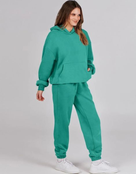 Women 2 Piece Outfits Hoodie Sweatshirt Tracksuit & Oversized Jogger Sweatpants Y2K Sweatsuit Set