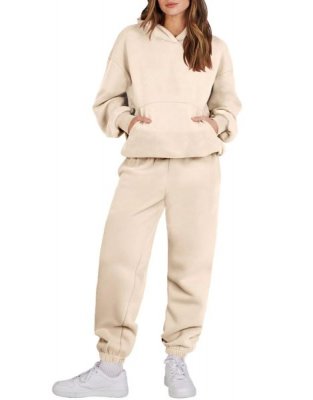 Women 2 Piece Outfits Hoodie Sweatshirt Tracksuit & Oversized Jogger Sweatpants Y2K Sweatsuit Set