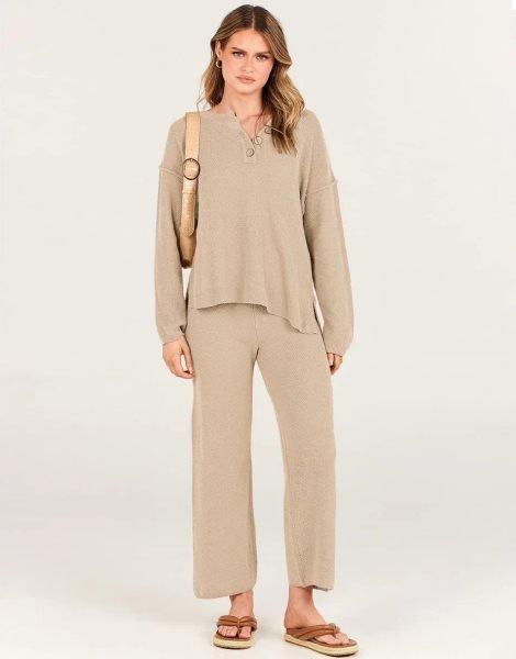 Women 2 Piece Outfits Oversized Knit Loungewear Loose Slouchy Sweater Set 2023 Fall Trendy Matching Lounge Sets