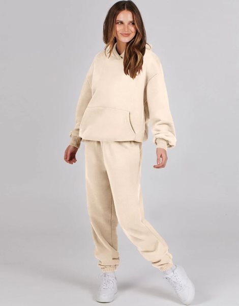 Women 2 Piece Outfits Hoodie Sweatshirt Tracksuit & Oversized Jogger Sweatpants Y2K Sweatsuit Set