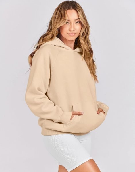 Women Hoodies Fleece Oversized Sweatshirt Drop Shoulder Long Sleeve Athletic Workout Pullover Y2K Clothes