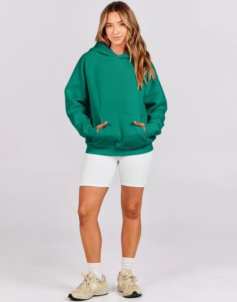 Women Hoodies Fleece Oversized Sweatshirt Drop Shoulder Long Sleeve Athletic Workout Pullover Y2K Clothes