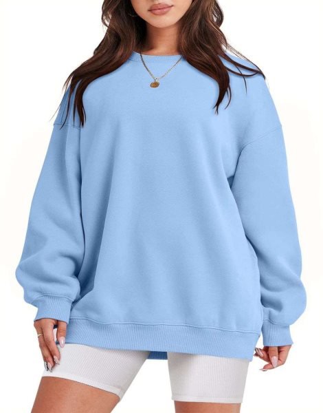 Oversized Sweatshirt for Women Fleece Long Sleeve Crewneck Casual Pullover Top Fall 2023 Trendy Clothes