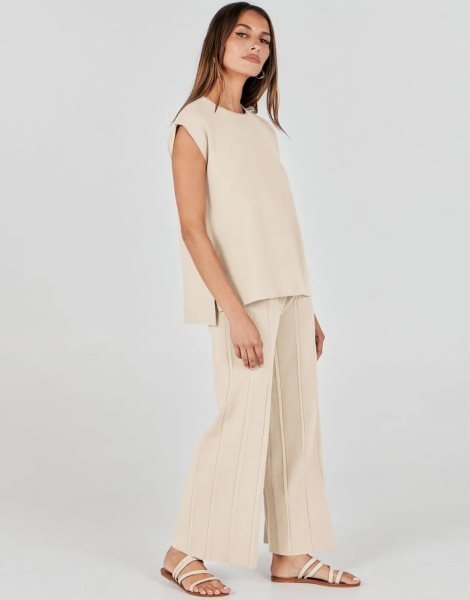Two Piece Outfits for Women Summer Sweater Sets Knit Pullover Tops Elastic Waisted Pants Lounge Sets Tracksuit