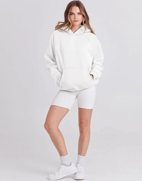 Women Hoodies Fleece Oversized Sweatshirt Drop Shoulder Long Sleeve Athletic Workout Pullover Y2K Clothes