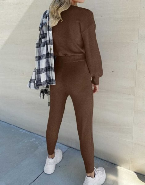 Women's Two Piece Outfits Sweater Sets Pullover and Drawstring Pants Lounge Sets