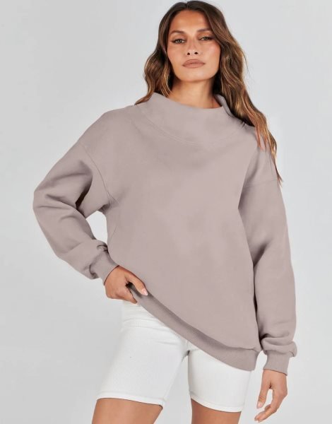Womens Oversized Sweatshirts Turtleneck Pullover Long Sleeve Hoodies Tops Fall Outfits 2023 Clothes