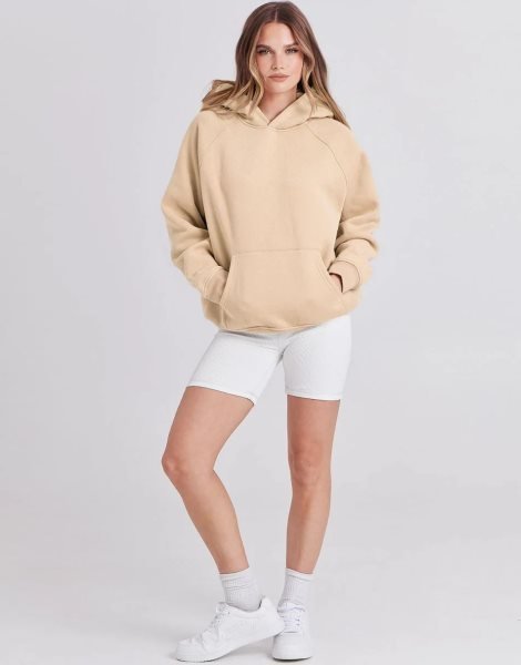 Women Hoodies Fleece Oversized Sweatshirt Drop Shoulder Long Sleeve Athletic Workout Pullover Y2K Clothes