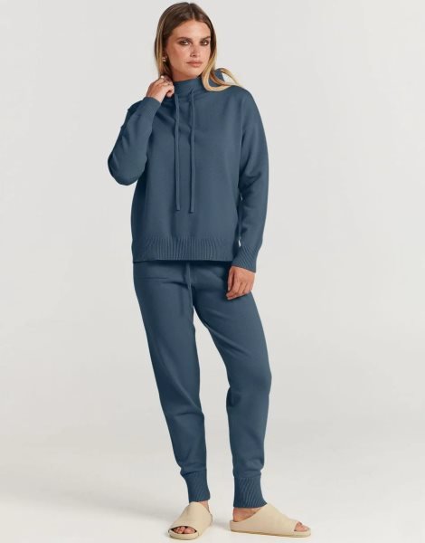 Women's Two Piece Outfits Long Sleeve Turtleneck Pullover Top & Drawstring Pants Sweatsuit Lounge Set