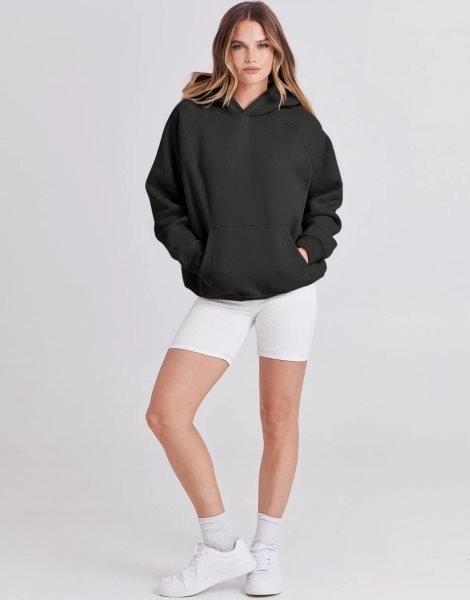 Women Hoodies Fleece Oversized Sweatshirt Drop Shoulder Long Sleeve Athletic Workout Pullover Y2K Clothes