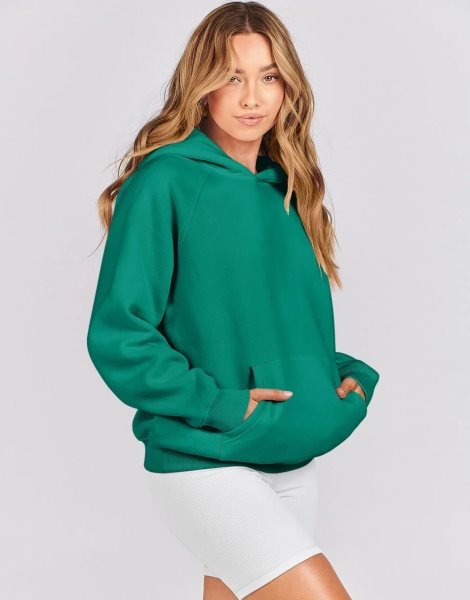 Women Hoodies Fleece Oversized Sweatshirt Drop Shoulder Long Sleeve Athletic Workout Pullover Y2K Clothes