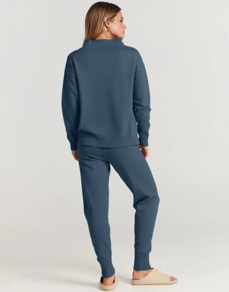 Women's Two Piece Outfits Long Sleeve Turtleneck Pullover Top & Drawstring Pants Sweatsuit Lounge Set