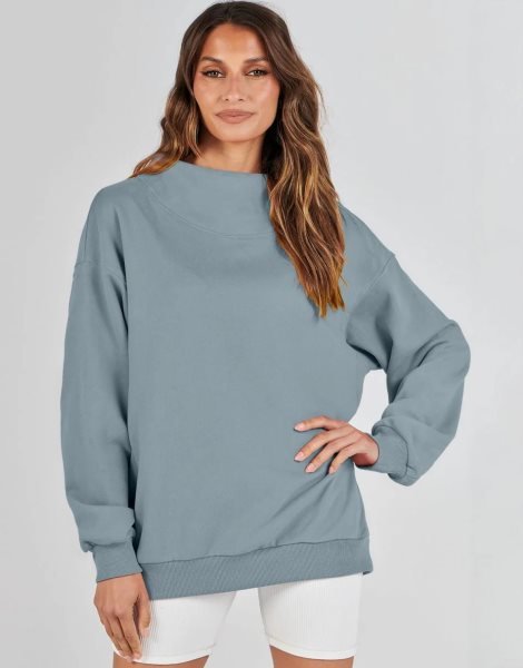 Womens Oversized Sweatshirts Turtleneck Pullover Long Sleeve Hoodies Tops Fall Outfits 2023 Clothes