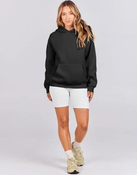 Women Hoodies Fleece Oversized Sweatshirt Drop Shoulder Long Sleeve Athletic Workout Pullover Y2K Clothes