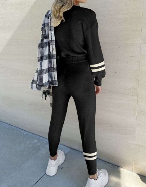 Women's Two Piece Outfits Sweater Sets Pullover and Drawstring Pants Lounge Sets